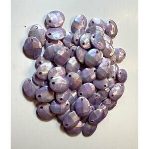Lavender Faceted Oval Beads - 66 Count for Jewelry Making - vn